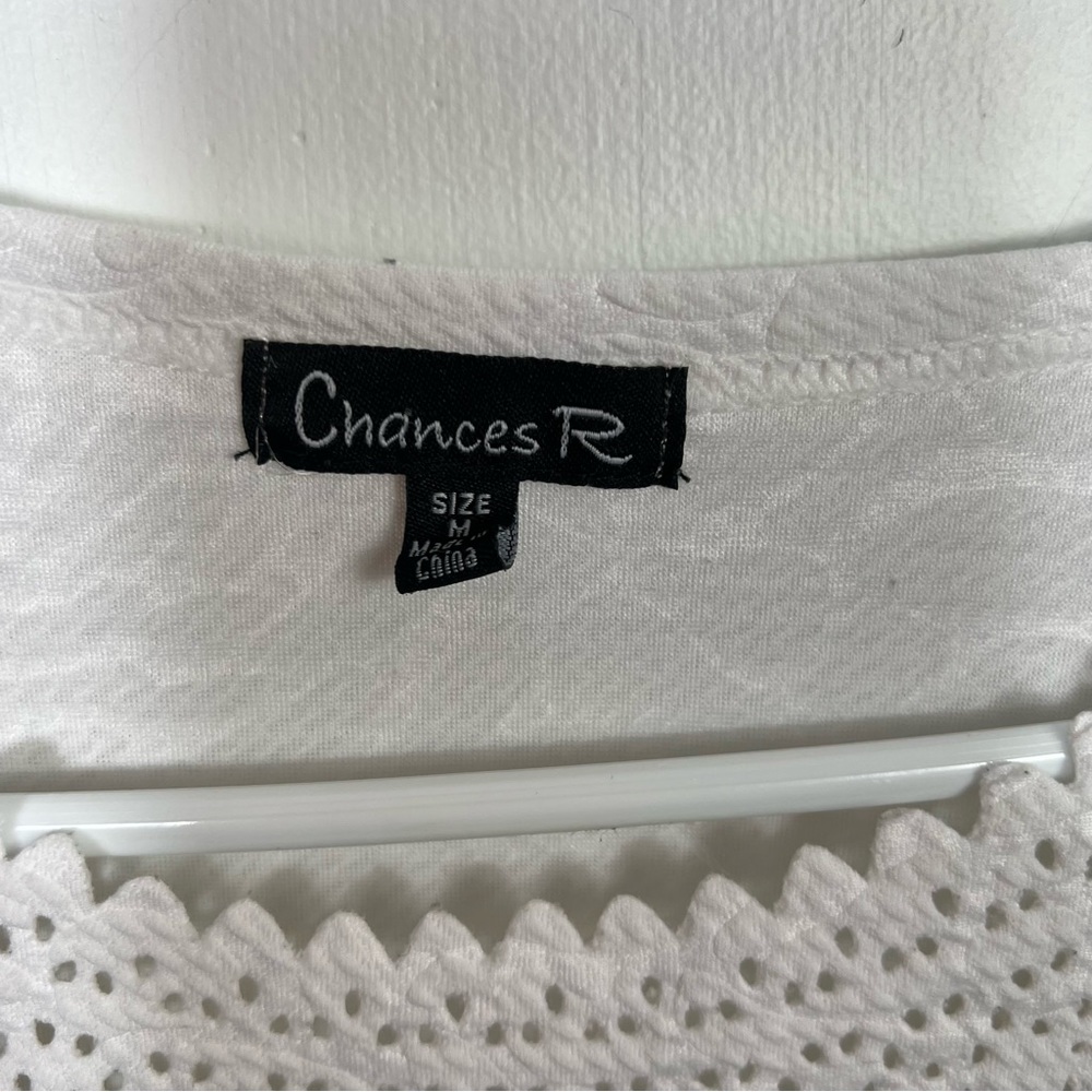 Chances R Chances R White Small With Cut Work Detailing Small - Picture 3 of 4